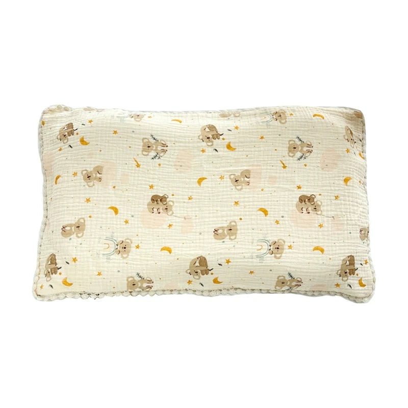 Reusable Absorbent Baby Bibs Soft Breathable Burp Cloth Cotton Newborn Cartoon Print Pillow Cover Case for Boys & Girls