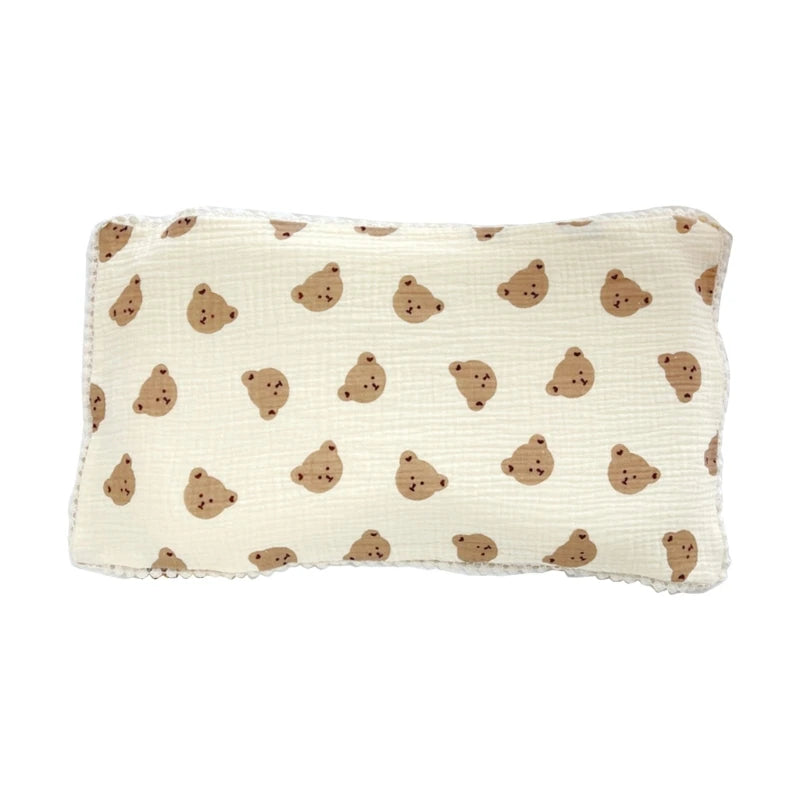 Reusable Absorbent Baby Bibs Soft Breathable Burp Cloth Cotton Newborn Cartoon Print Pillow Cover Case for Boys & Girls